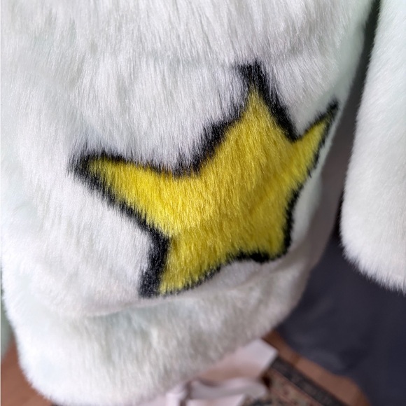 Topshop Sky Blue Teddy Jacket with Yellow Star size 6 - Picture 4 of 13